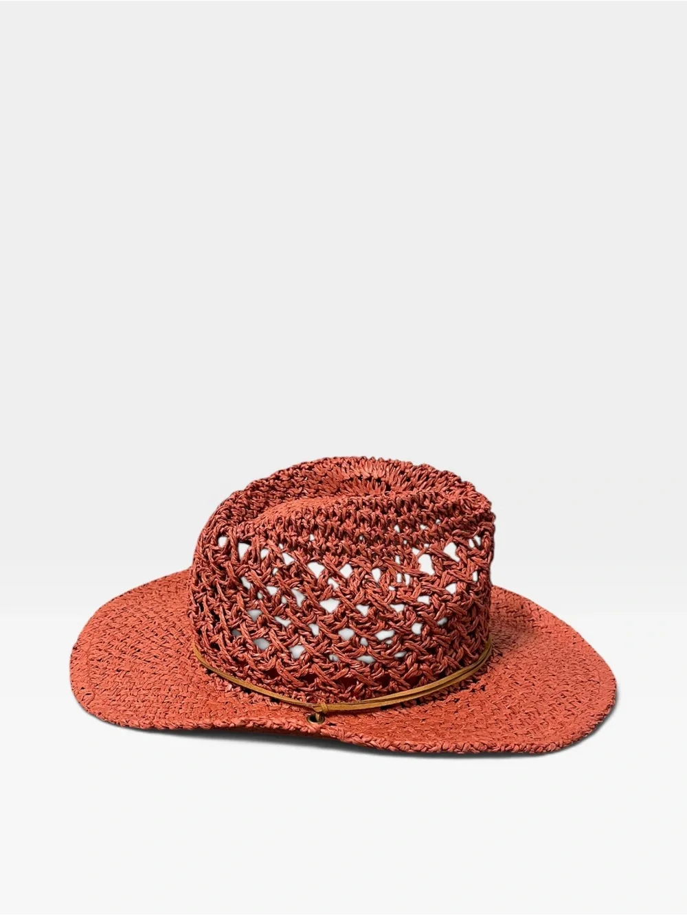 Vince Camuto Coral Braided Straw Sun Hat with Chin Cord